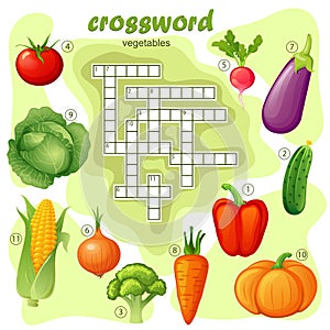 Crossword puzzle game of vegetable photo